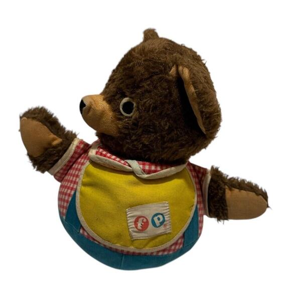 Fisher Price Vintage Roly Poly Teddy Bear Chime Plush Musical Baby Toy - Picture 2 of 7